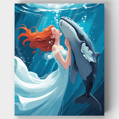 Underwater Whale Encounter - Paint by Numbers Kit