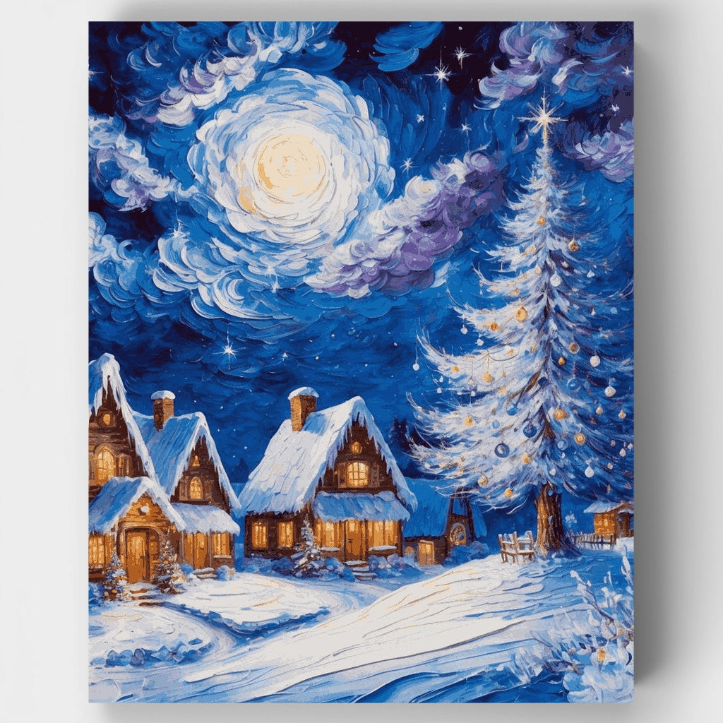 Noche de invierno encantada - Kit de pintura por números — Estándar