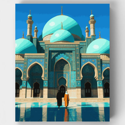Turquoise Mosque - Paint by Numbers Kit