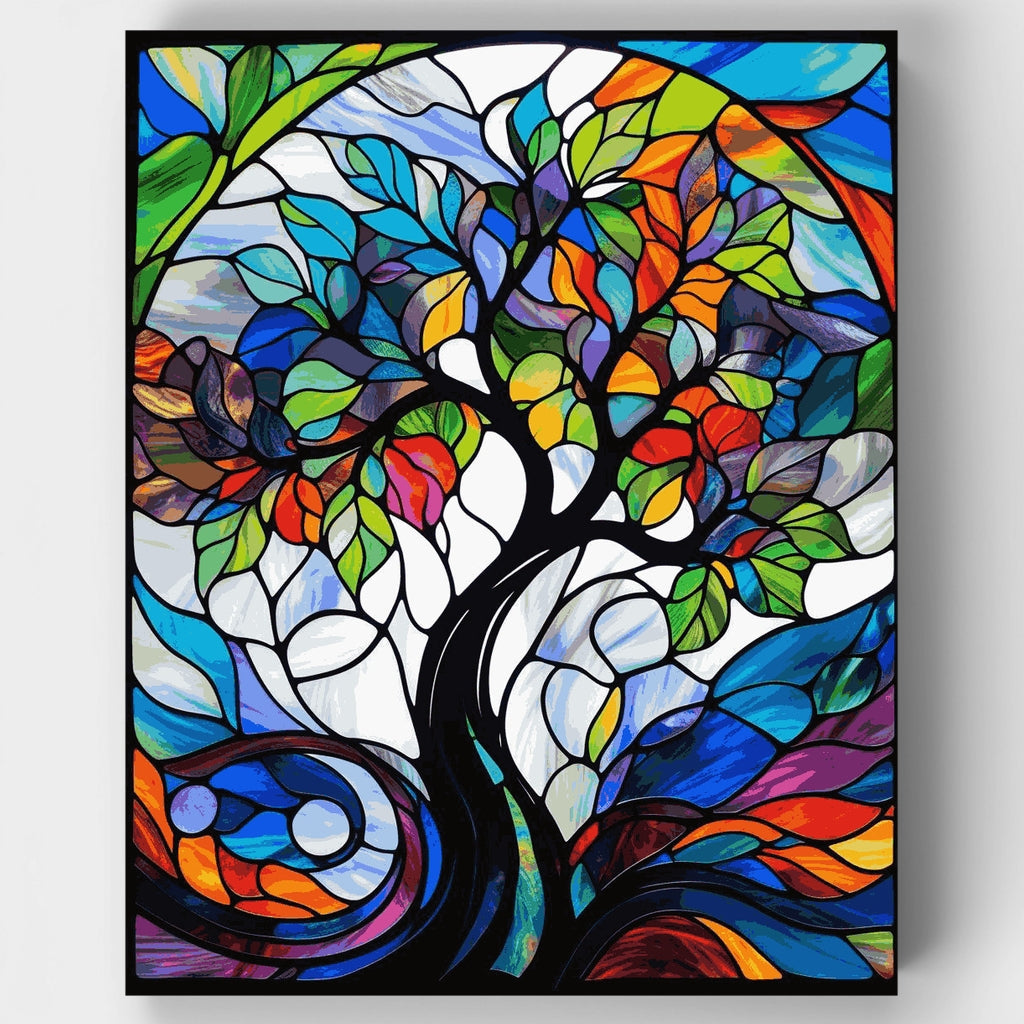 Kit de pintura por números - Árbol de la vida de vitral — Estándar