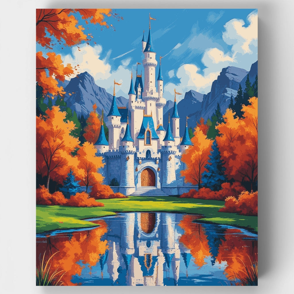 Fairy Tale Castle in Autumn Forest - Paint by Numbers Kit