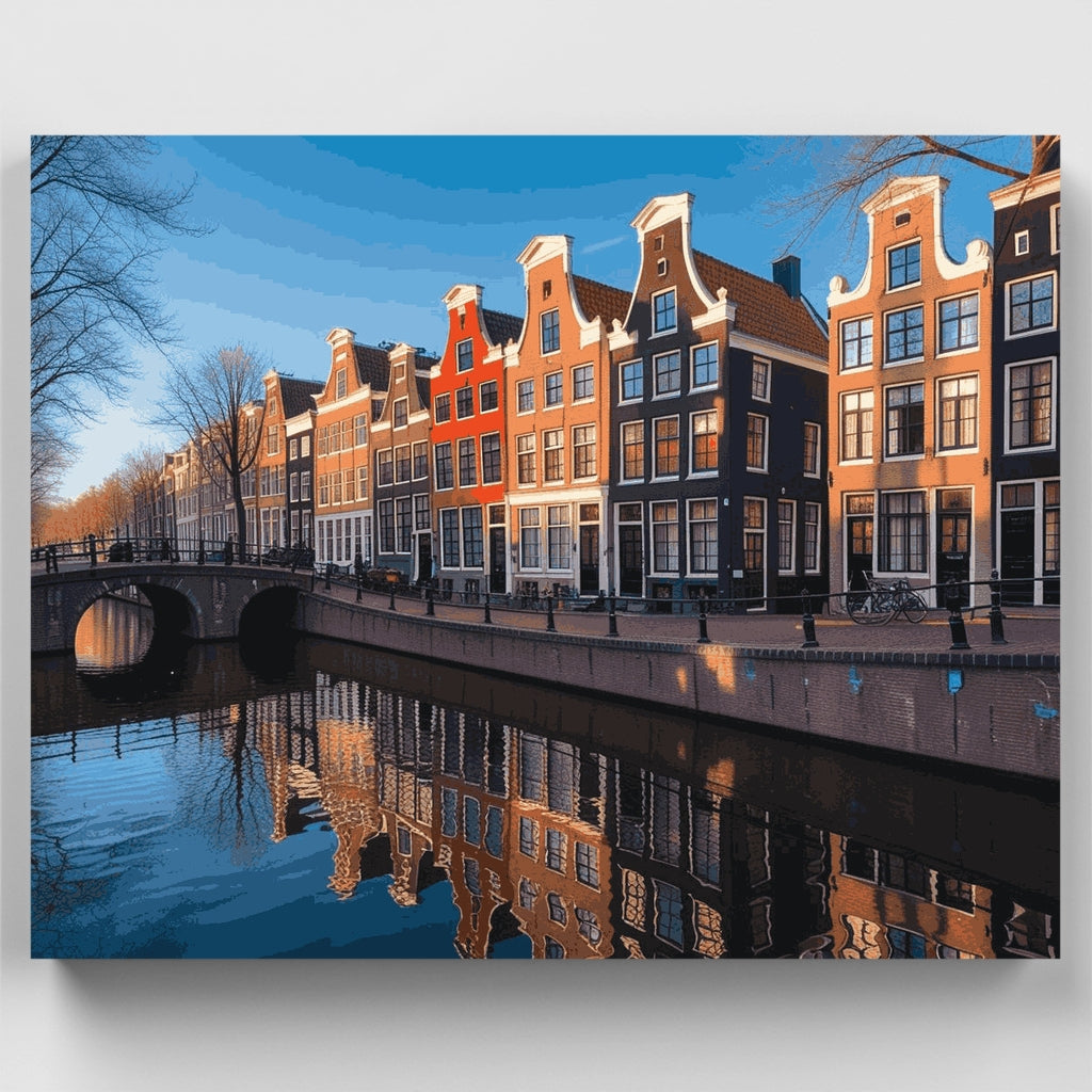 Amsterdam Canal Houses - Paint by Numbers Kit