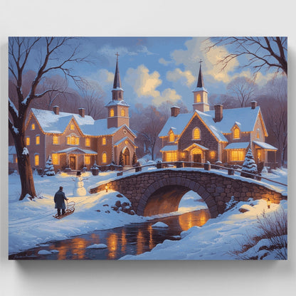 Winter Village Churches - Paint by Numbers Kit