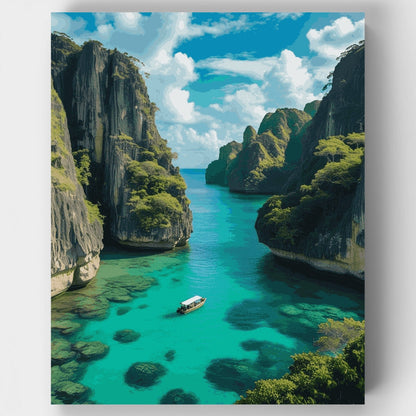 Tropical Lagoon Paradise - Paint by Numbers Kit