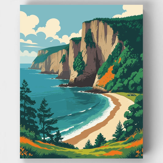 Coastal Cliffs Paradise - Paint by Numbers Kit