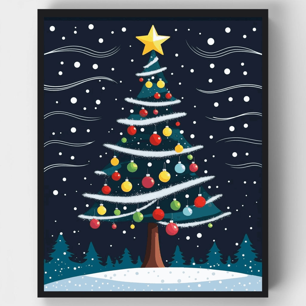 Christmas Tree with Ornaments - Paint by Numbers Kit