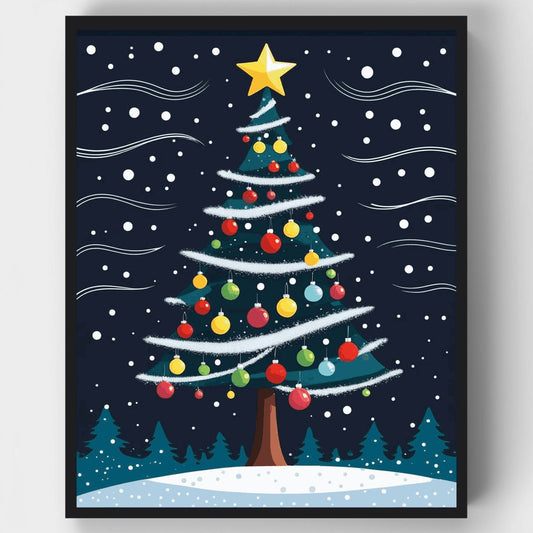 Christmas Tree with Ornaments - Paint by Numbers Kit
