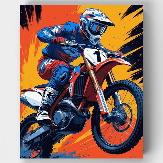Dynamic Motocross Racer - Paint by Numbers Kit