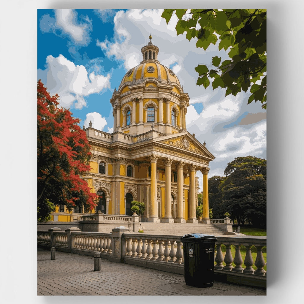 Baroque Cathedral with Golden Dome - Paint by Numbers Kit