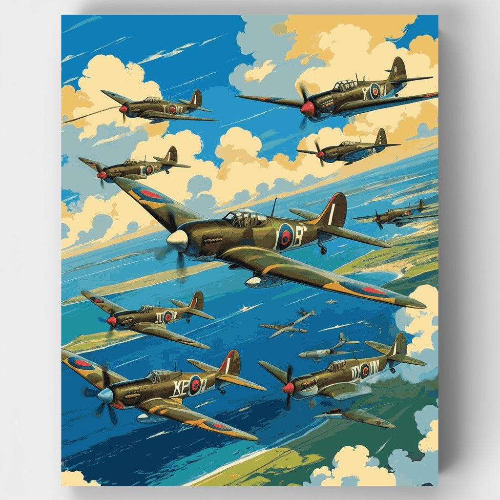 RAF Spitfire Squadron - Paint by Numbers Kit
