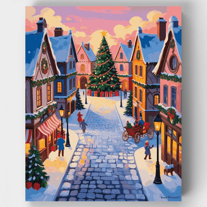 Christmas Town Square - Paint by Numbers Kit
