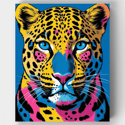 Colorful Pop Art Leopard - Paint by Numbers Kit