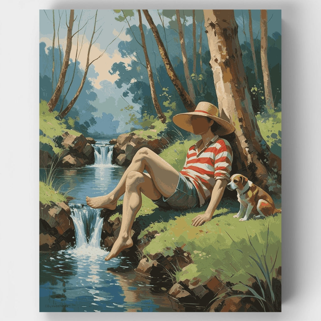 Peaceful Stream Relaxation - Paint by Numbers Kit