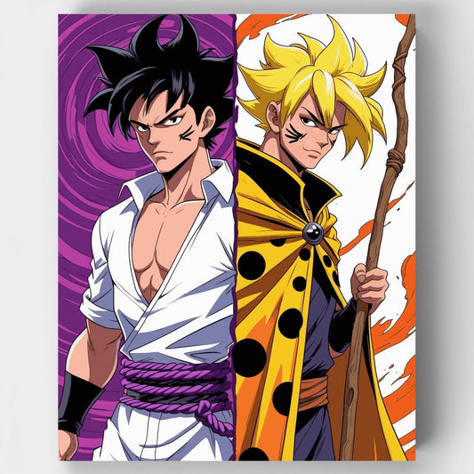 Anime Warriors Battle Scene - Paint by Numbers Kit