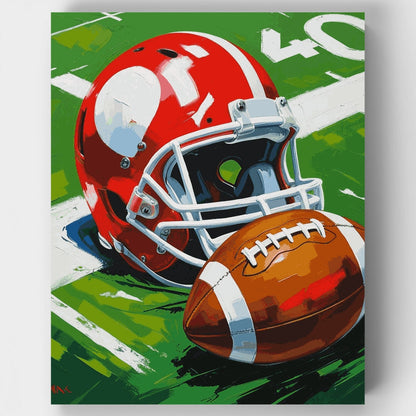 American Football Helmet and Ball - Paint by Numbers Kit