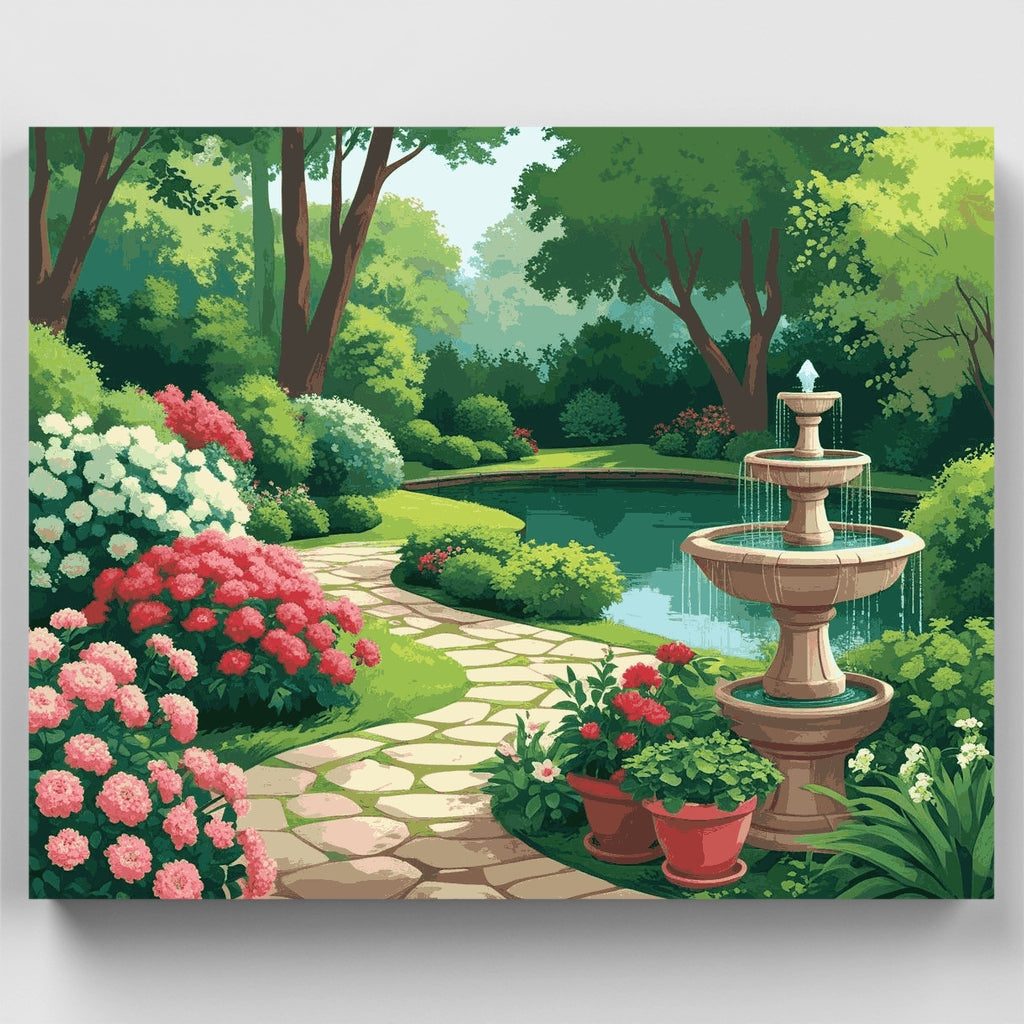Enchanted Garden Fountain - Paint by Numbers Kit