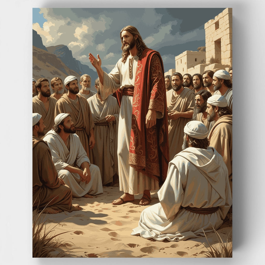 Jesús enseñando a sus discípulos - Kit de pintura por números — Estándar