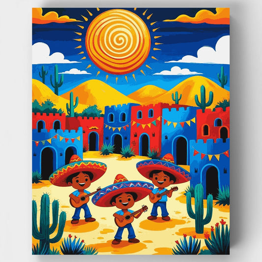 Mexican Fiesta Village - Paint by Numbers Kit