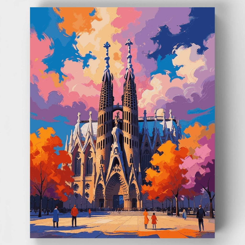 Sagrada Familia Barcelona - Kit de pintura por números — Estándar