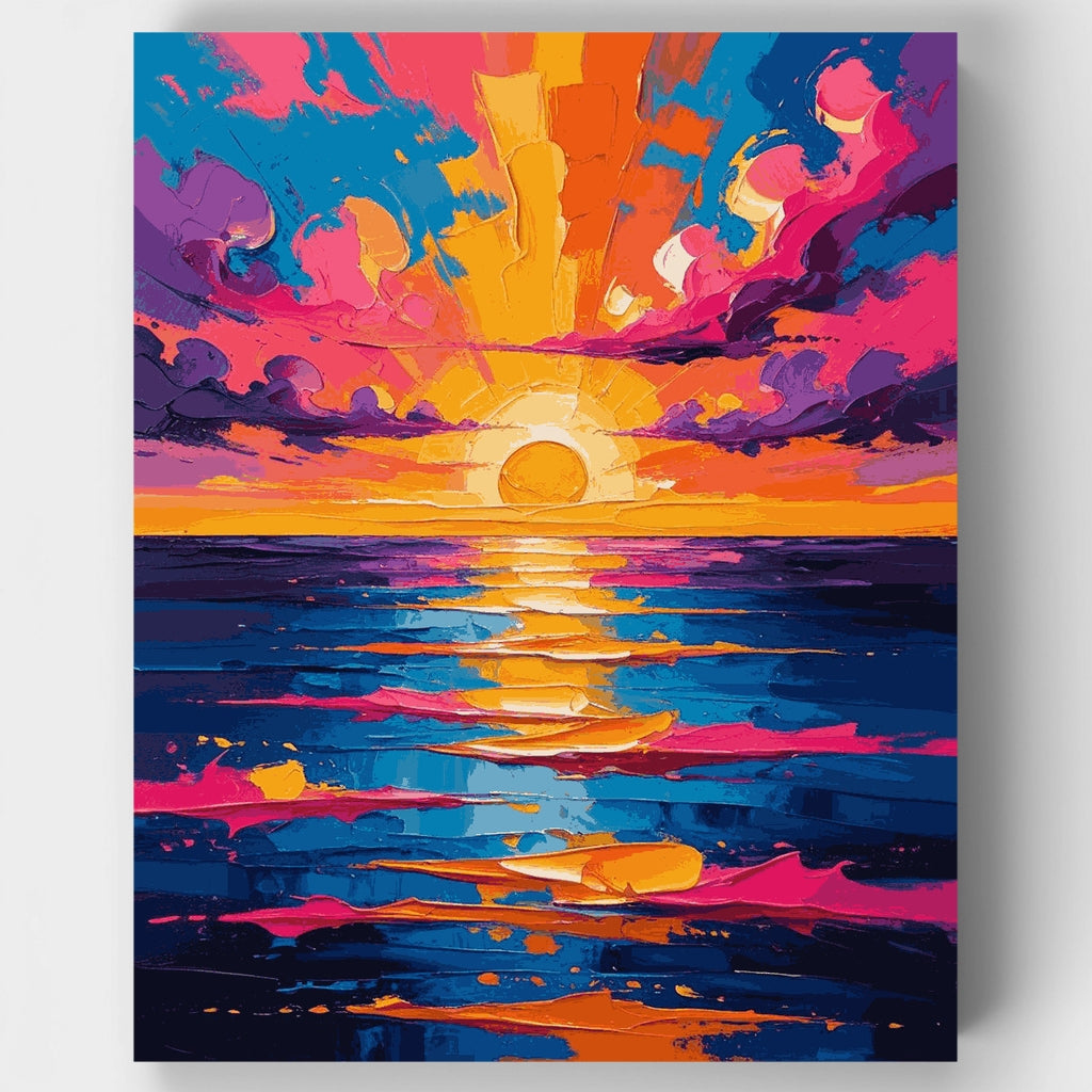 Explosive Ocean Sunset - Paint by Numbers Kit