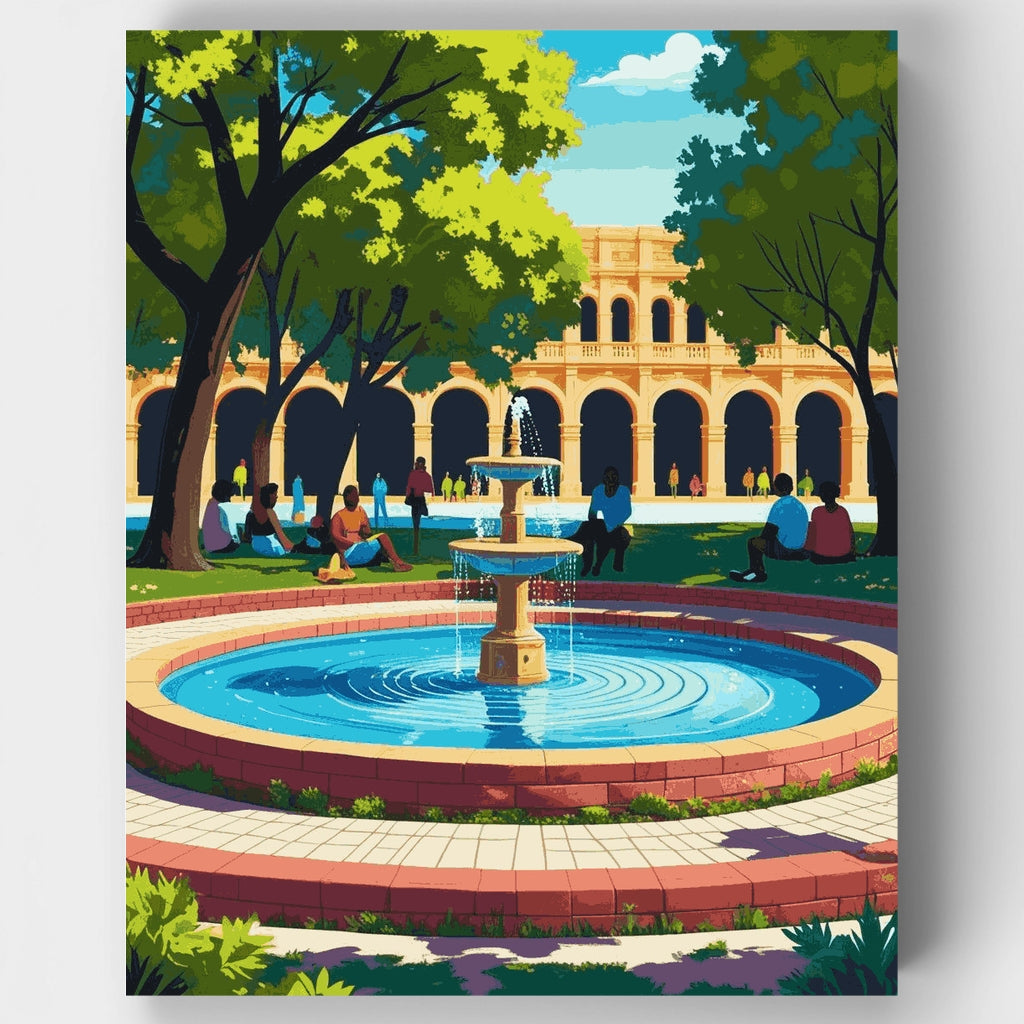 Fuente del patio - Kit de pintura por números — Estándar