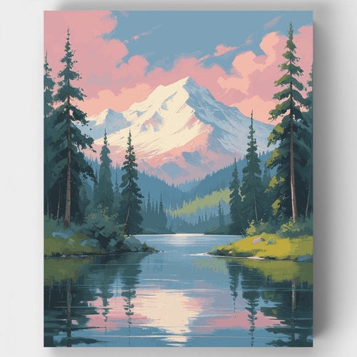 Alpine Lake Forest Sanctuary - Paint by Numbers Kit
