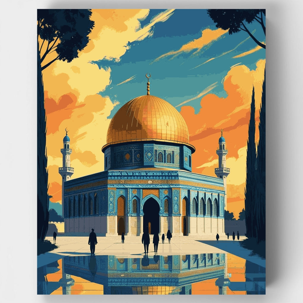 Cúpula de la Roca al atardecer - Kit de pintura por números — Estándar