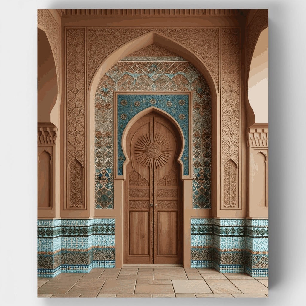 Kit de pintura por números: Puerta de palacio marroquí — Estándar