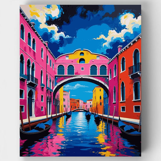 Vibrant Venice Canal Scene - Paint by Numbers Kit