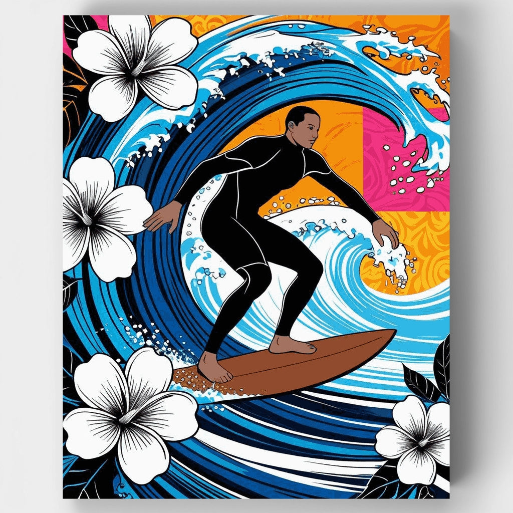 Paraíso del surfista tropical - Kit de pintura por números — Estándar