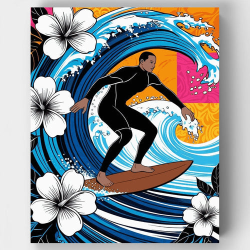 Tropical Surfer Paradise - Paint by Numbers Kit
