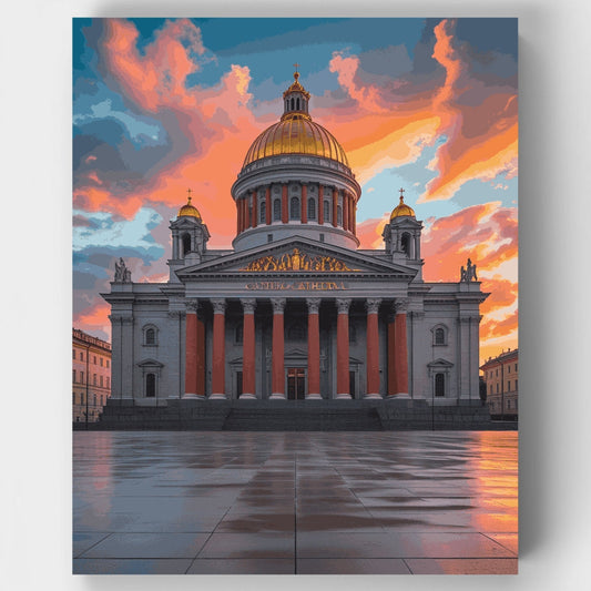 Saint Isaac's Cathedral at Sunset - Paint by Numbers Kit