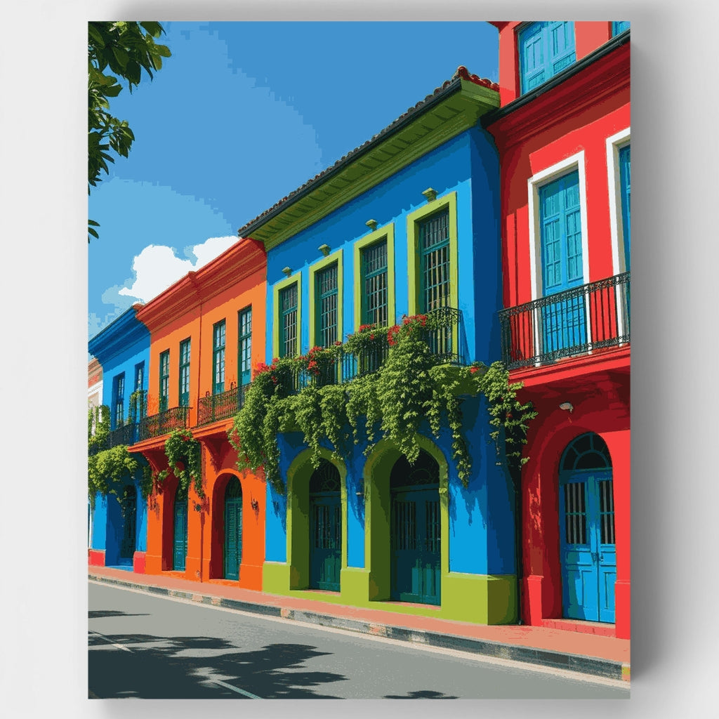 Vibrant Colonial Architecture - Paint by Numbers Kit