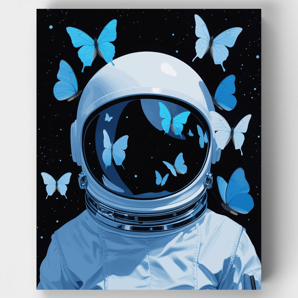 Kit de pintura por números: Astronauta mariposa cósmica — Estándar