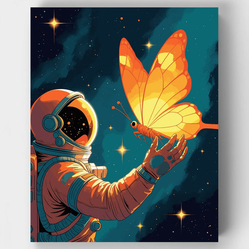 Cosmic Butterfly Encounter - Paint by Numbers Kit