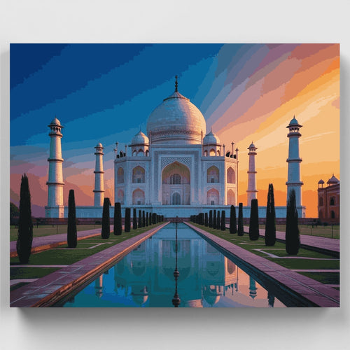 Taj Mahal at Sunset - Paint by Numbers Kit