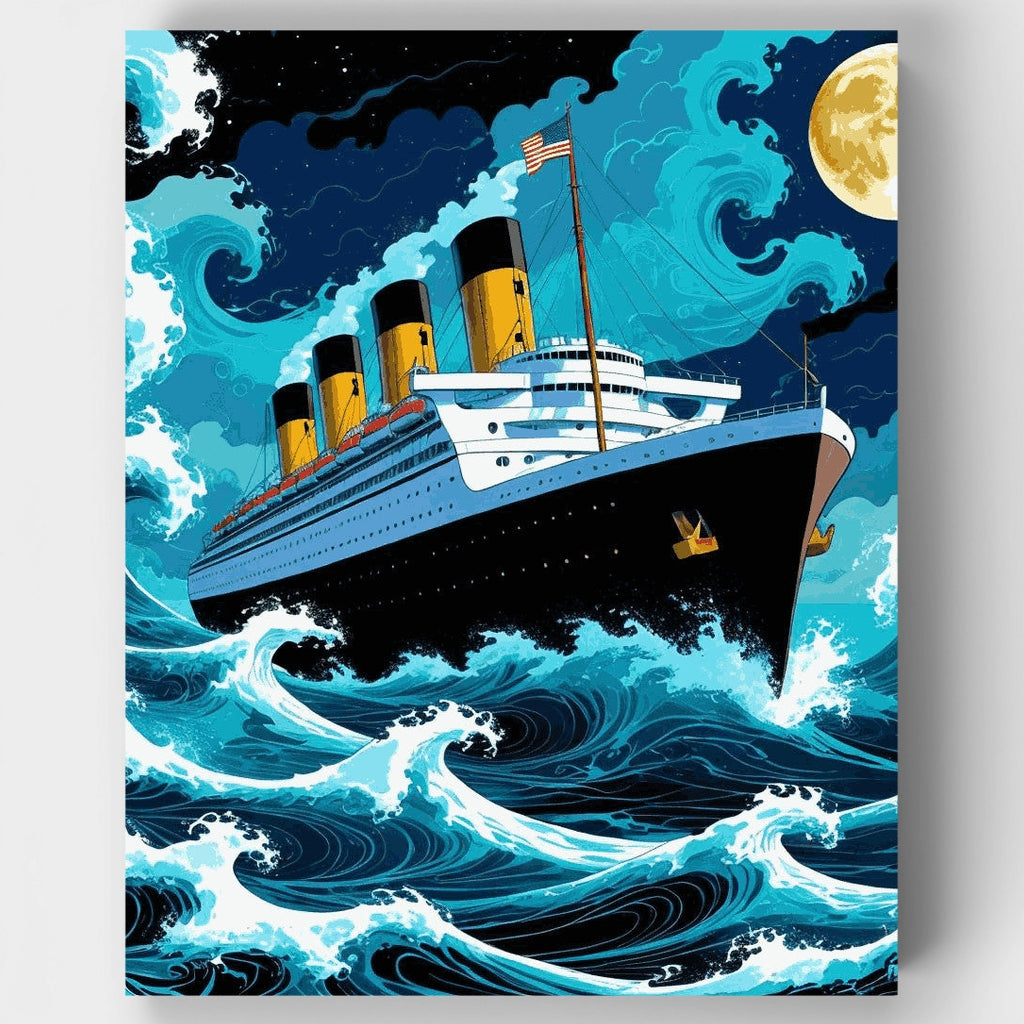 Moonlit Ocean Liner - Paint by Numbers Kit