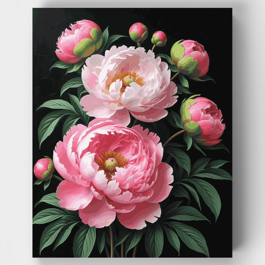 Romantic Pink Peonies Arrangement - Paint by Numbers Kit