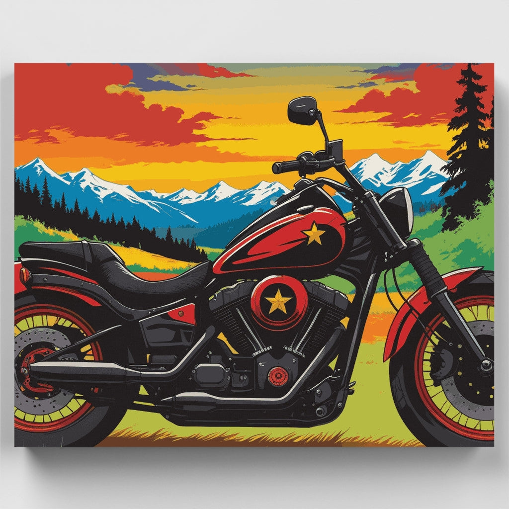 Mountain Cruiser at Sunset - Paint by Numbers Kit