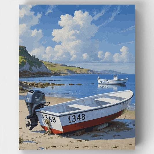 Coastal Fishing Boats - Paint by Numbers Kit
