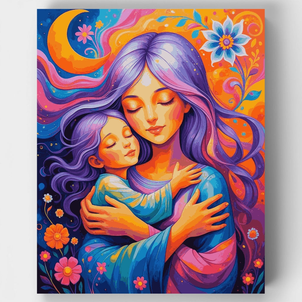 Kit de pintura por números - Abrazo de madre e hijo — Estándar