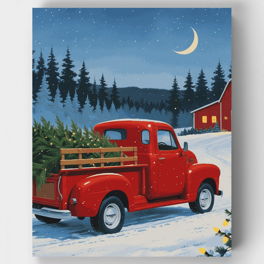 Winter Christmas Truck - Paint by Numbers Kit