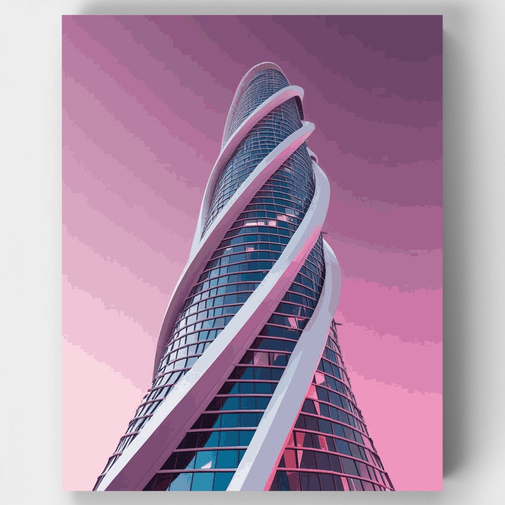 Torre retorcida futurista - Kit de pintura por números — Estándar