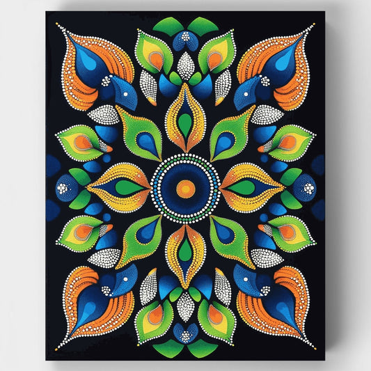 Vibrant Peacock Mandala - Paint by Numbers Kit