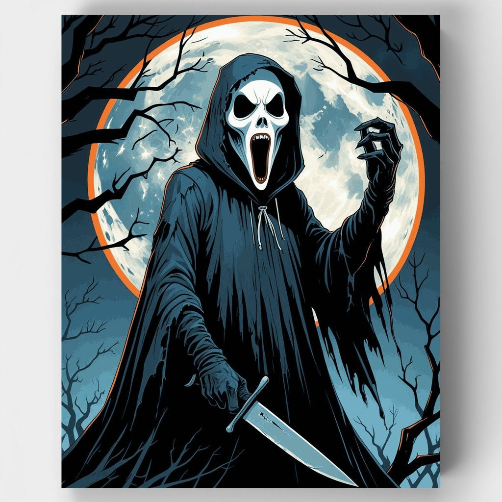 Ghostface Reaper Under Full Moon - Paint by Numbers Kit