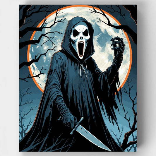Ghostface Reaper Under Full Moon - Paint by Numbers Kit