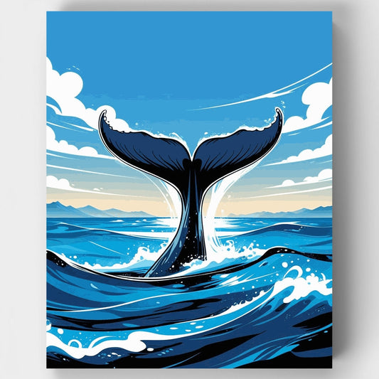 Majestic Whale Tail Ocean Splash - Paint by Numbers Kit