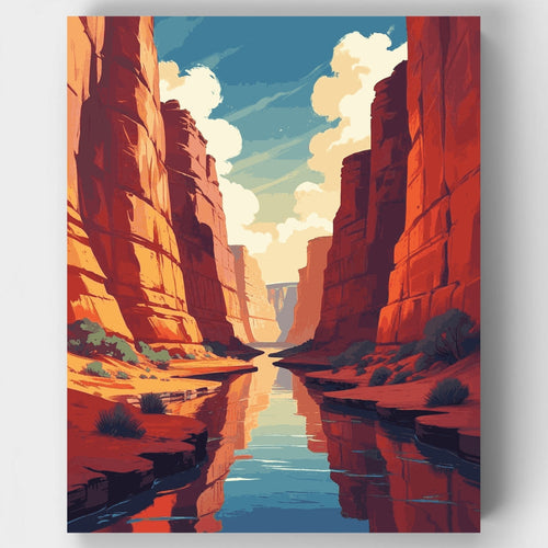 Desert Canyon Reflection - Paint by Numbers Kit