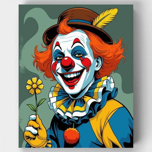 Cheerful Flower Clown - Paint by Numbers Kit