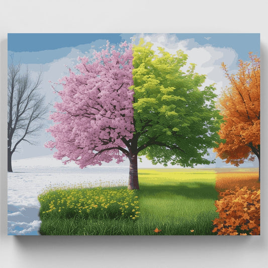 Four Seasons in One Tree - Paint by Numbers Kit